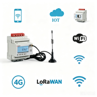 Compteur intelligent triphasé Acrel ADW300-4GHW IoT 4G sur rail DIN avec CT à noyau divisé pour la surveillance de la puissance des bâtiments/usines