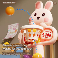 Jeu de Balle Interactif Ours & Lapin : Jouet Montessori Éducatif Précoce pour Bébés et Tout-petits avec Balle Rotative à Lancer