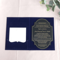 Invitaciones de Lujo con Estampado en Relieve, Folleto de Tapa Dura de Terciopelo, Tarjetas de Invitación de Boda Acrílicas con Impresión Personalizada