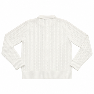 <span class=keywords><strong>Cardigan</strong></span> da Donna in Maglia a Treccia <span class=keywords><strong>con</strong></span> Collo Risvoltato e Bottoni, Manica Lunga, Produzione Personalizzata - Product Image 4