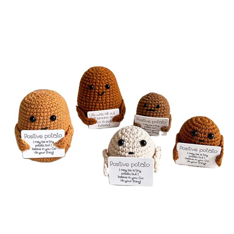 Интересная жизнь, вязаный позитивный картофель, креативный милый шерстяной смешной вязаный позитивный картофель для подарков на день рождения, украшения для вечеринки