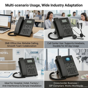 Téléphone <span class=keywords><strong>IP</strong></span> SIP professionnel KS30, 2 comptes SIP, <span class=keywords><strong>voix</strong></span> HD, écran LCD rétroéclairé de 2,3 pouces, téléphone de bureau VoIP pour bureau moderne - Product Image 6