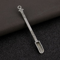 Petite cuillère à café en or et argent pour poudre de lait avec porte-clés, mini cuillère en métal avec trou pour anneau