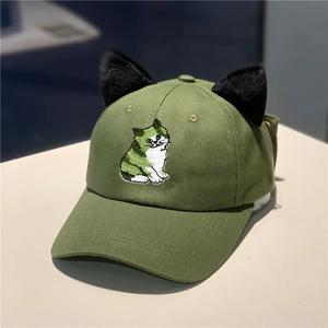 Feest Kat Oor Piloot Op Maat Geborduurd Logo Vrouwelijke Hiphop Twee Zijden Zonnebril Sport Baseball Caps - Product Image 3