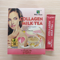 Thé au lait au collagène et au glutathion pour un éclat lumineux de la peau, peptides hydrolysés, boisson instantanée en poudre, OEM, marque privée