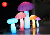 Lumière LED de champignon de conception personnalisée extérieure gonflable 360, grands ballons de champignon annonçant des gonflables