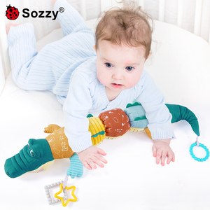 Sonajeros Sensoriales de Animales de Peluche, Juguetes para el Tiempo Boca Abajo, Juguetes Arrugados, Muñecos de Cocodrilo Relajantes con Música - Product Image 2