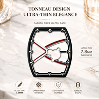 Montre mécanique ultra-fine 7,8 mm pour homme, modèle 6702, avec boîtier en fibre de carbone et squelette évidé, collection 2026, vente chaude, montre de sport décontractée