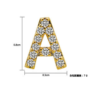 Grillz Hip Hop per Denti con Lettere Maiuscole dell'Alfabeto <span class=keywords><strong>in</strong></span> Lega di Rame, Gioielli Dentali, Griglia Singola per <span class=keywords><strong>Bocca</strong></span> - Product Image 2