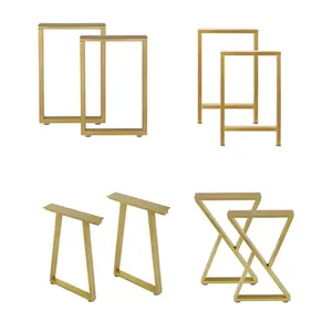 Großhandel Möbel Rahmen Bein Kaffee Esszimmer möbel Chrom Gold Gusseisen Luxus Metall Esszimmer X Tischbeine für Tisch