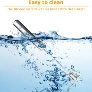 Fouet à oeufs semi-automatique Fouet à main en acier inoxydable à agitation automatique pour mousseur à lait, agitateur mélangeur à main, mélange - Product Image 5