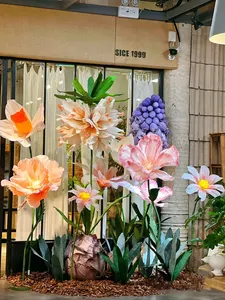 Vv124 personnalisé fleur en papier géant centre commercial décoration de fenêtre de mariage fleur en papier à la main accessoires de mariage décoratifs
