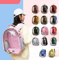 Sac à dos portable pour chats et chiens, forme capsule spatiale carrée, en tissu Oxford transparent, écologique, à double bandoulière
