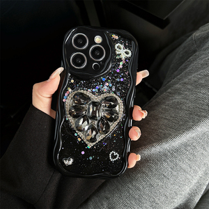 Cover per <span class=keywords><strong>iPhone</strong></span> <span class=keywords><strong>con</strong></span> Cuore di Strass e Paillettes, Stile Coreano Ins, Completamente Avvolgente per <span class=keywords><strong>iPhone</strong></span> 15, 16 Pro Max, 13, 14, 12, <span class=keywords><strong>11</strong></span>, 17 - Product Image 4