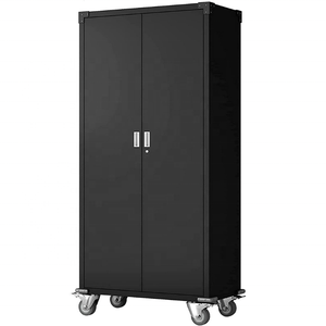 홈 오피스 차고 72 "롤링 도구 스틸 찬장 잠금 문 4 조절 선반 금속 스토리지 캐비닛 바퀴 - Product Image 4