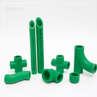 Accesorios de Tubería de Plástico con Inserto de Latón, Estándar DIN PN25, Verde y Blanco, para Suministro de Agua, de Fábrica REHOME