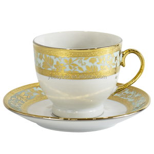 Ydy Nhà Máy Biểu Tượng Tùy Chỉnh Thiết Kế Phong Cách Hiện Đại Ấn Độ Tốt Sứ Mạ Điện Vàng 102Pcs Gốm Bộ Đồ Ăn - Product Image 4