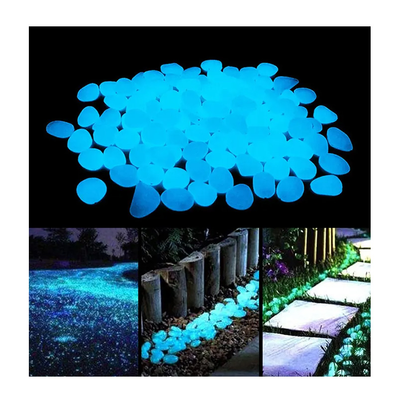 Pedras luminosas brilham no escuro, pedras brilhantes para passeios ao ar livre, decoração de quintal para jardim e casa