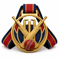 Médailles de cricket personnalisées en métal, récompenses sportives pour les joueurs, les clubs, les écoles et les événements de championnat de cricket