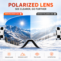 HUBO 29 Lunettes de ski polarisées laser OTG anti-buée, compatibles avec les verres correcteurs, pour snowboard et sports de neige, idéales pour le ski en forêt et contre l'éblouissement