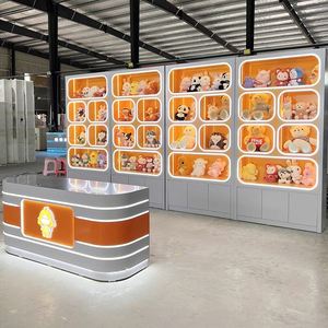 Armoires d'affichage modernes en MDF peint Lumières LED personnalisées en usine Vente chaude pour salle de jeux de poupées jouets - Product Image 1