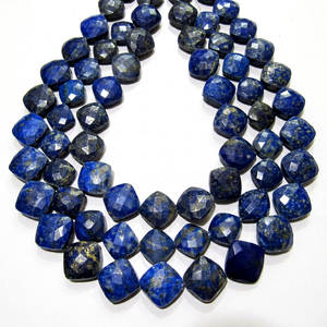 Perles de Lapis Lazuli Bleu Naturel en Forme de Coussin, Perles Briolette 11-12mm, Fil de 8 Pouces de Long, Fournitures pour la Fabrication de Bijoux - Product Image 1