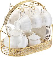 Support à tasses à café double niveau sur pied, présentoir de comptoir pour tasses et vaisselle, en fil d'acier