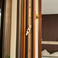 Ventana de madera revestida de aluminio moderna, ventanas de seguridad de inclinación y giro para el hogar