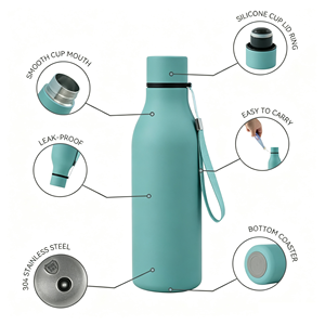 High Quality 550ml Tumbler Water <b>Bottle</b> Wholesale Thermal Double Wall Stainless Steel Sport Water <b>Bottle</b> with Custom logo - Product Image 4
