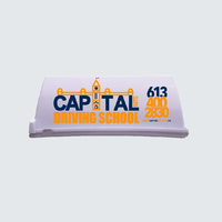 Livraison directe sans quantité minimale de commande illustration personnalisée ou en panneau de toit de taxi statique vierge pour solution de média publicitaire de taxi
