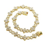 Collier en alliage de zinc avec chaîne Figaro en forme de huit, motif trèfle porte-bonheur, tendance, cool, audacieux, sensation premium, coloré, pour hommes et femmes