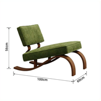 Fauteuil de salon sans accoudoirs STG de style Wabi-Sabi européen et américain, en forme de luge créative, pour salon, hôtel, villa