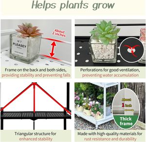 Aucun assemblage requis roues d'<span class=keywords><strong>étagère</strong></span> de stockage de prévention des chutes pour fleur pour Pot support de <span class=keywords><strong>plante</strong></span> suspendu intérieur extérieur robuste à 4 niveaux - Product Image 4