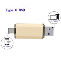 Venta al por Mayor de Memorias USB OTG de 4GB 8GB 16GB 32GB 64GB Tipo C, Pendrive para Teléfono Inteligente, Unidad Personalizada para Teléfono