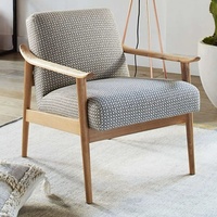 Fauteuil de salon individuel nordique, design moderne, bois de frêne massif, dossier inclinable, durable, meubles de salon