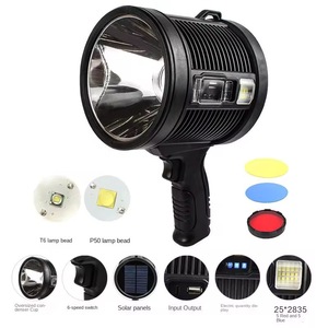 P50 ไฟฉายพลังงานสูงแบบชาร์จพลังงานแสงอาทิตย์แบบพกพาไฟฉายกลางแจ้ง LED 18650 แบตเตอรี่อายุการใช้งาน 50000 ชั่วโมง - Product Image 1