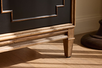 Meuble de salon en bois d'orme massif vintage minimaliste nordique, finition noire mate