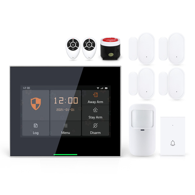 4.3 Inch Touch Screen Anti Theft Wireless Tuya Burglar Wifi 4G GSM Smart Home Security Alarm System PST-H502-4GEU