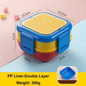 Trẻ Em Dành Cho Người Lớn Hộp Ăn Trưa Đầy Màu Sắc Khối Nối <span class=keywords><strong>Container</strong></span> Thực Phẩm Có Nắp Đậy Cho Văn Phòng Trường Cắm Trại Dã Ngoại 304 Lót - Product Image 3