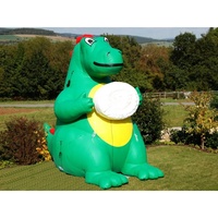 Réplique de modèle de dinosaure gonflable vert, mascotte publicitaire de dragon gonflable de dessin animé