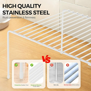 Có thể mở rộng 2 gói nhà bếp Kệ tổ chức chống gỉ Dây Kim Loại tủ gia vị giá lưu trữ Kệ - Product Image 3