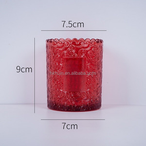 Botella de vela de vidrio de alta calidad de 250ml, diseño de girasol en relieve, fondo grueso para aromaterapia, candelabros de cera de soja, linternas - Product Image 6