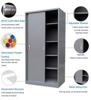 JF-SD01 Métal Coulissante 2 Portes Armoire de Bureau Document Dépôt Placard De Rangement avec 4 Plateau Commercial Meubles Classeur