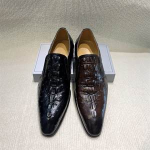 Zapatos Formales de Cuero Genuino de Grado Empresarial, Impermeables, Transpirables, Estilo Británico Retro, con Estampado de Leopardo para Hombre - Product Image 5