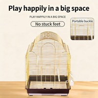 Cage à oiseaux en métal de grande taille OEM et ODM avec double porte, support roulant, volière pour perroquet avec boîte de rangement pour graines