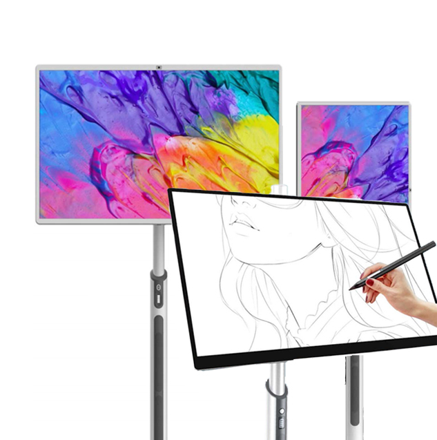 32-Inch Smart Android OS Touch Mobile Screen Portable Interactive LED TV Monitor for Studying Workout Gaming with WIFI IPS Panel