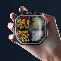 Organisateur de pilules de voyage Portable à 4 compartiments étui de médecine quotidienne en plastique étanche à l'humidité vitamines sac à main de poche d'huile de poisson