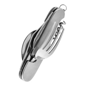 Utensili da campeggio set di posate staccabili Multi-strumento kit cucchiaio forchetta coltello apribottiglie pieghevole posate portatili per escursioni da viaggio - Product Image 2