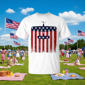 T-shirt promotionnel Nobler Control Line avec drapeau américain du 4 juillet pour avion télécommandé - Product Image 3