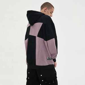 Sweat à capuche unisexe surdimensionné en polyester/coton, style streetwear d'hiver pour homme, avec effet 3D, motif arc-en-ciel et surpiqûres contrastées irrégulières, directement de l'usine - Product Image 2